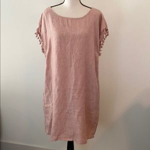 Antibes Blanc Linen Tassel Dress